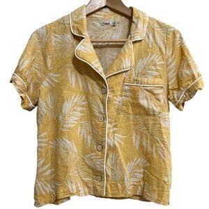 Faherty Maui Shirt-Palm Leaf Linen Blend Size XS